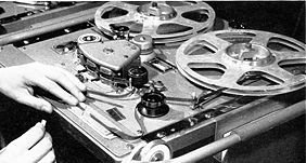 Photo of the EMI TR90 reel tape recorder provided to the Museum of Magnetic Sound Recording by Roger Wilmut, BBC engineer from 1960